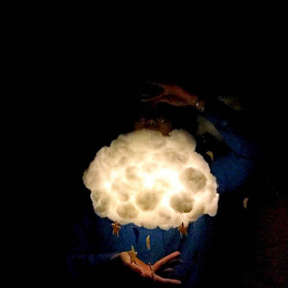 DIY Handmade Cute Cotton Cloud Shape Light Hanging Night Light For Birthday Gift Home Bedroom Decor