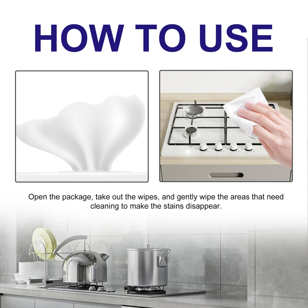 Kitchen Cleaning Wipes, Clean Stubborn Stains Kitchen Heavy Grease Multi-Effect Cleaning And Thickening Wipes