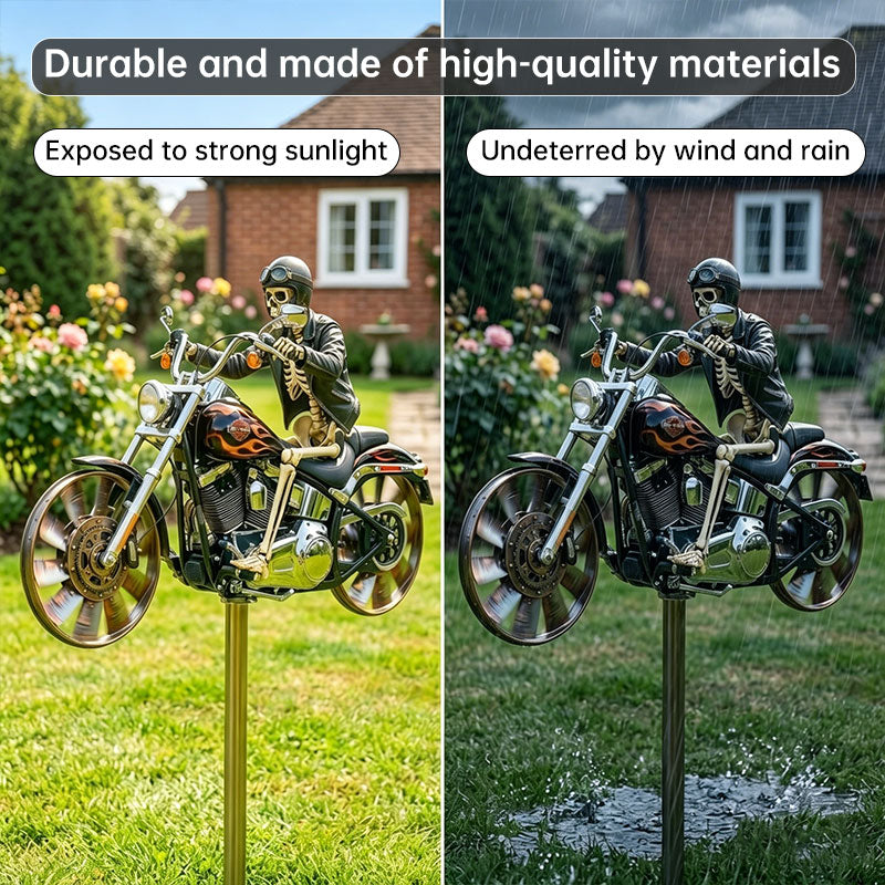 Motorcycle Wind Spinner Metal Decorative Pinwheel Windmill for Yard for Outdoor Patio Lawn Garden Landscape Backyard Art Decor
