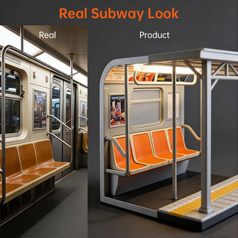 Retro Subway Train Lamp – Vintage Metro Style Table Light with Warm LED – Unique Desk & Bedroom Decor