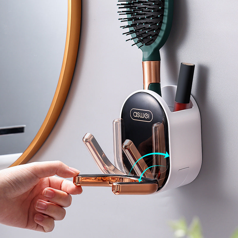 Perforated Wall Mounted Bathroom Hair Dryer Rack