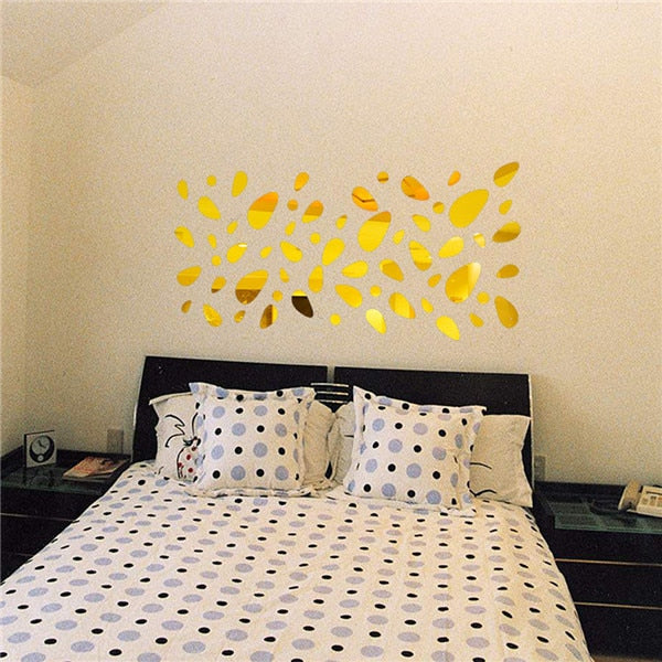 12pcs 3D Mirror Removable Wall Sticker For Living Room Bedroom TV background Mirror Mural Wall Decal Modern Art DIY Home Decor