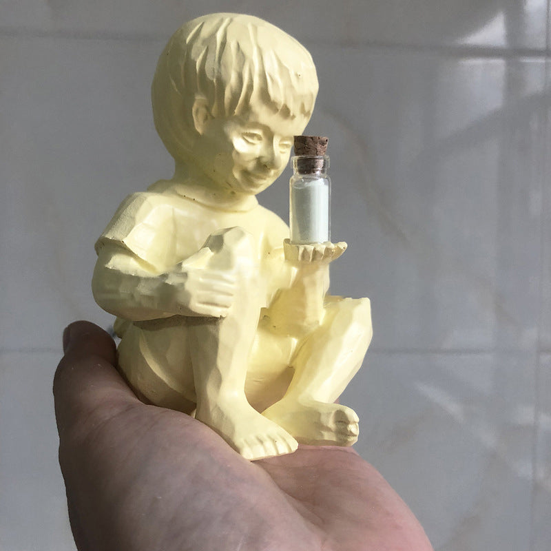 Resin Statue Yard Decor Multipurpose Home Decal Figure Statues Compact Size Garden Decoration Outdoor Ornament Boy Shape