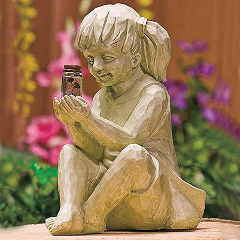 Resin Statue Yard Decor Multipurpose Home Decal Figure Statues Compact Size Garden Decoration Outdoor Ornament Boy Shape