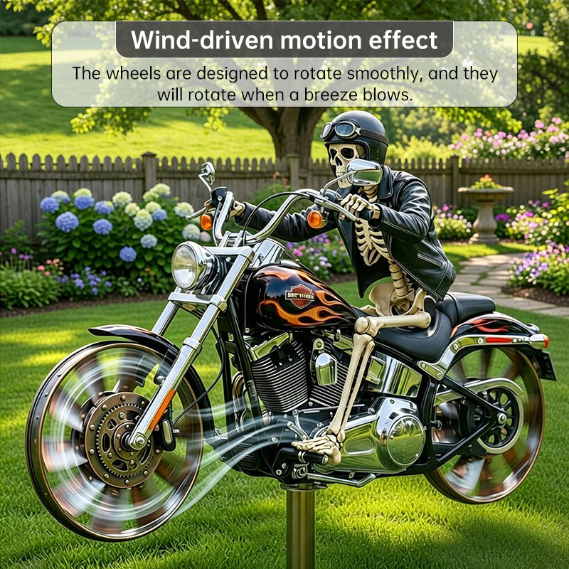 Motorcycle Wind Spinner Metal Decorative Pinwheel Windmill for Yard for Outdoor Patio Lawn Garden Landscape Backyard Art Decor