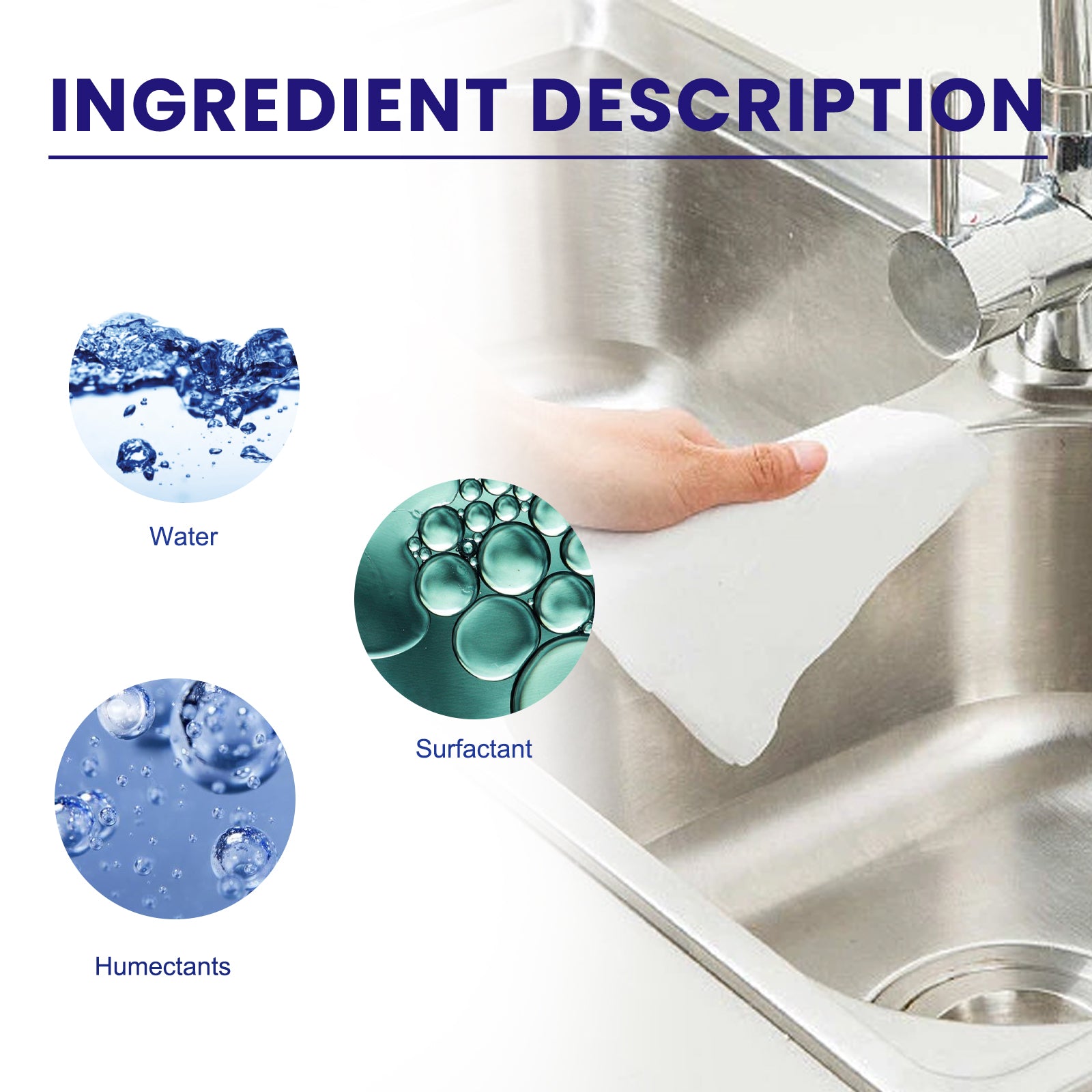 Kitchen Cleaning Wipes, Clean Stubborn Stains Kitchen Heavy Grease Multi-Effect Cleaning And Thickening Wipes